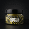 Rocky Spoon liofilizuota ciberžolė ir imbieras su Himalajų druska stiklainyje ant tamsaus fono / Rocky Spoon freeze dried turmeric and ginger Himalayan salt jar on dark background premium spice product photo