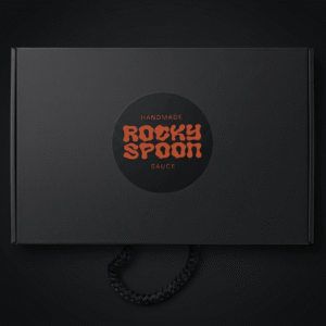 Rocky Spoon gift box with a selection of gourmet sauces and chutneys / Rocky Spoon dovanų dėžutė su gurmaniškų padažų ir čatnių rinkiniu