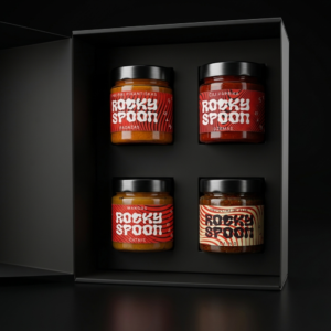 Rocky Spoon dovanų dėžutė su 8 rankų darbo padažais ir čatniais / Rocky Spoon gift box with 4 handcrafted sauces and chutneys