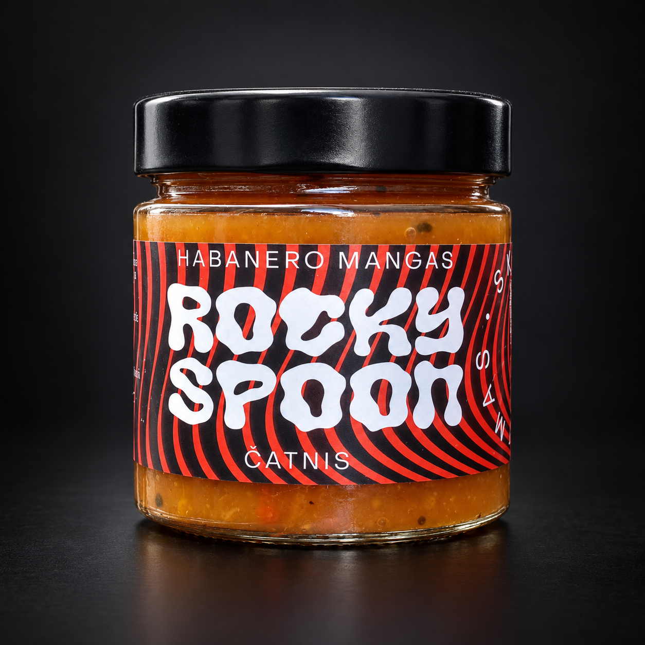 Rocky Spoon Habanero Mangas čatnis – aštrus mangų čatnis su habanero pipirais, lietuviškas rankų darbo pagardas